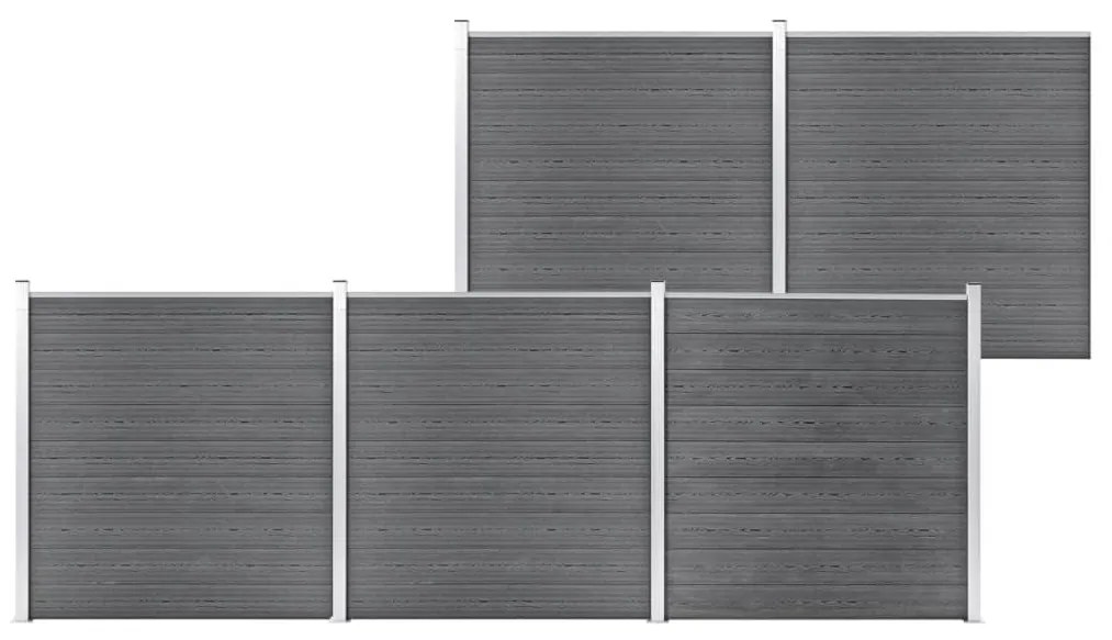 Pannello Di Recinzione İn Wpc 872x186 Cm Grigio /