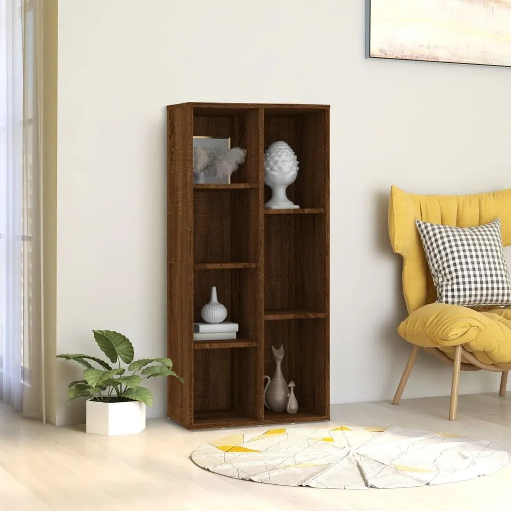 Libreria rovere marrone 50x25x106 cm