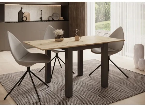 Tavolo da pranzo allungabile ZARO rovere artisan/nero