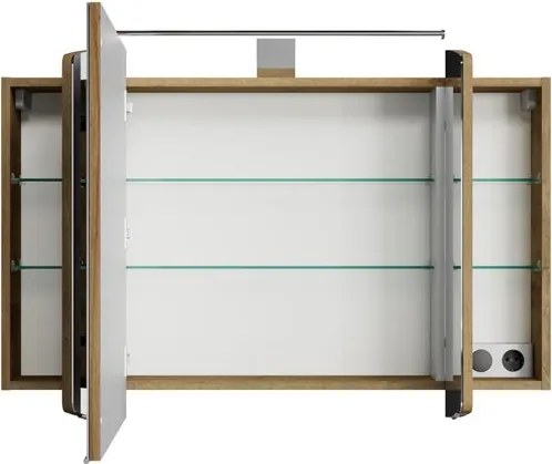 Specchio Contenitore Con Illuminazione Cassca PELIPAL legno caldo L 100 x H 67 x P 17 cm