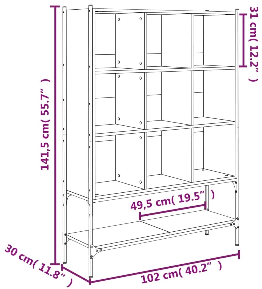 Libreria Rovere Marrone 102x30x141,5 cm in Legno Multistrato