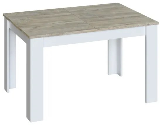 Tavolo allungabile da pranzo rettangolare in legno 140-190x90 cm Kendra Rovere Alaska/Bianco