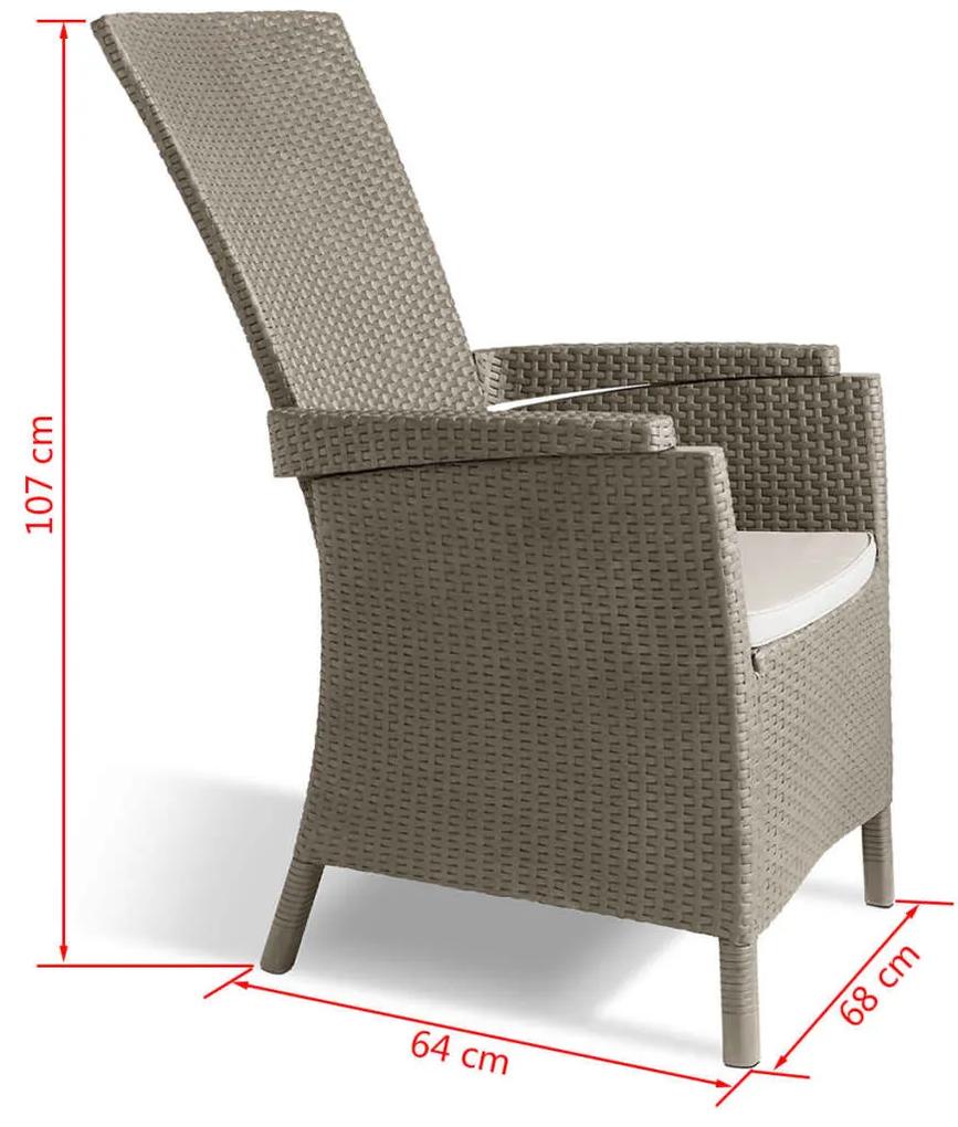 Keter sedia da giardino reclinabile vermont cappuccino 238449