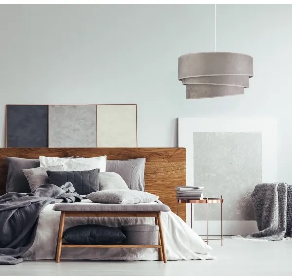 Duolla - Lampadario a sospensione con filo DEVON 1xE27/40W/230V diametro 45 cm grigio