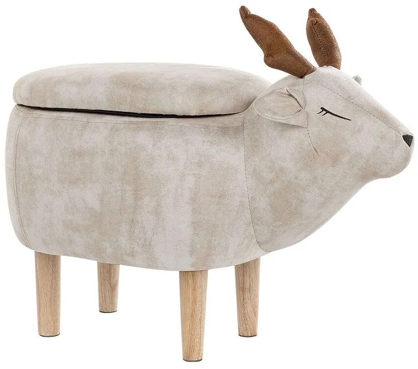 Pouf in tessuto beige REINDEER Beliani