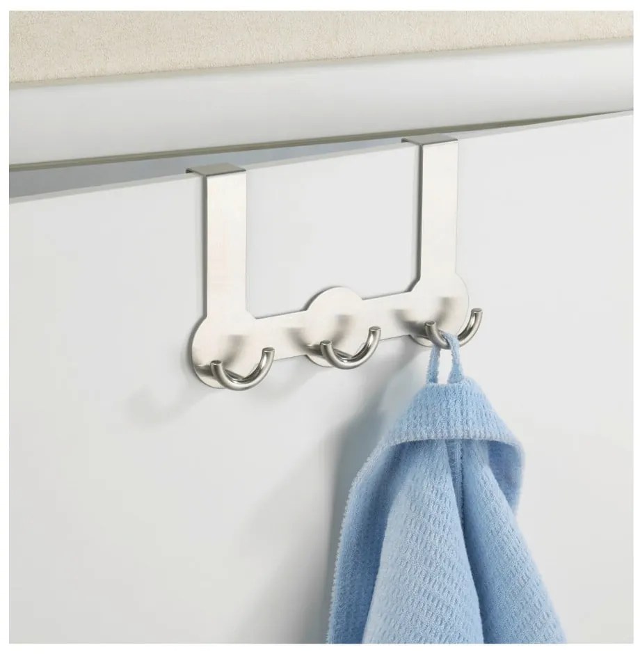 Appendiabiti da porta con 3 ganci in argento Rondo - Wenko