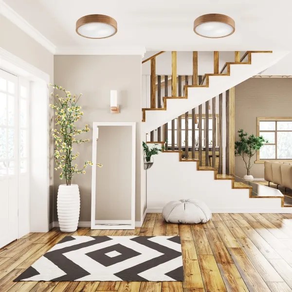 Lampada da soffitto OAK 2xE27/60W/230V rovere Ø 37,5 cm