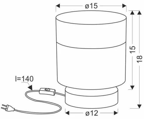Lampada da tavolo PORTO 1xE27/60W/230V nero/marrone