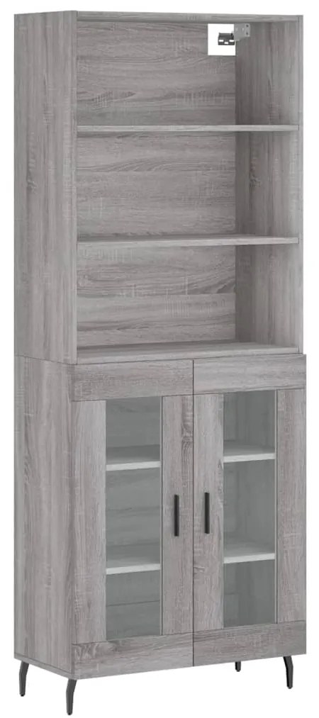 Credenza grigio sonoma 69,5x34x180 cm in legno multistrato