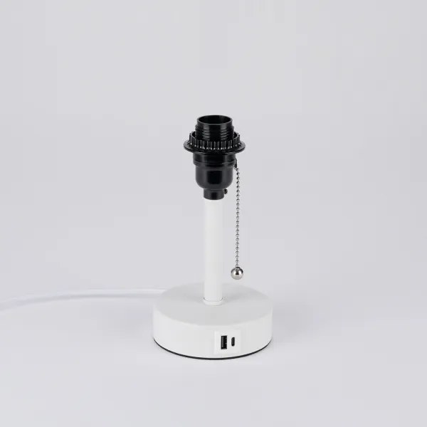 Brilagi - Lampada da tavolo con porta USB TABLON 1xE27/25W/230V bianca/crema