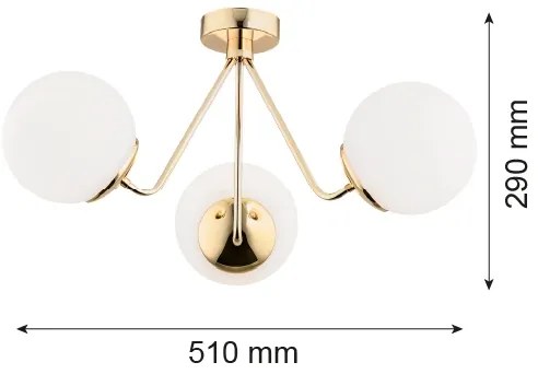 Argon 1481 - Lampadario a plafone TOMAR 3xE27/15W/230V ottone