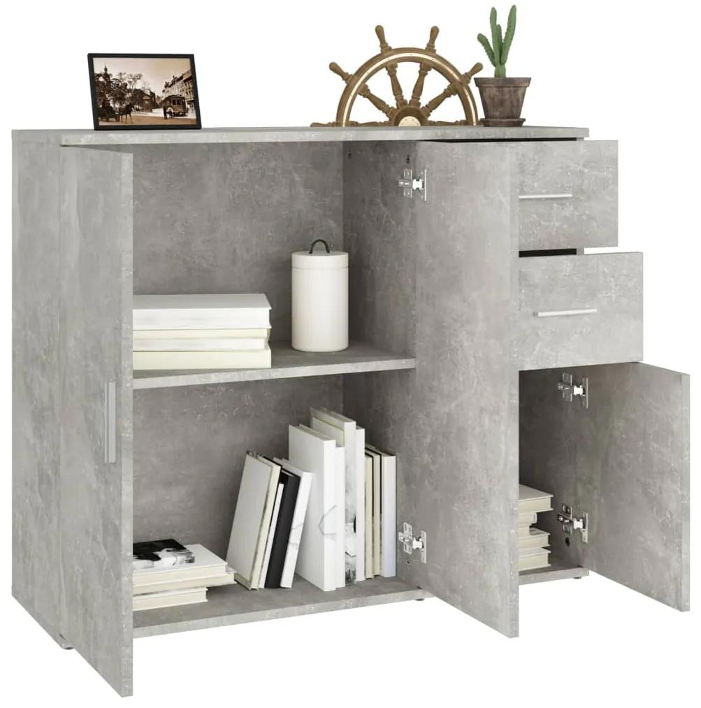 Credenza grigio cemento 91x29,5x75 cm in legno multistrato