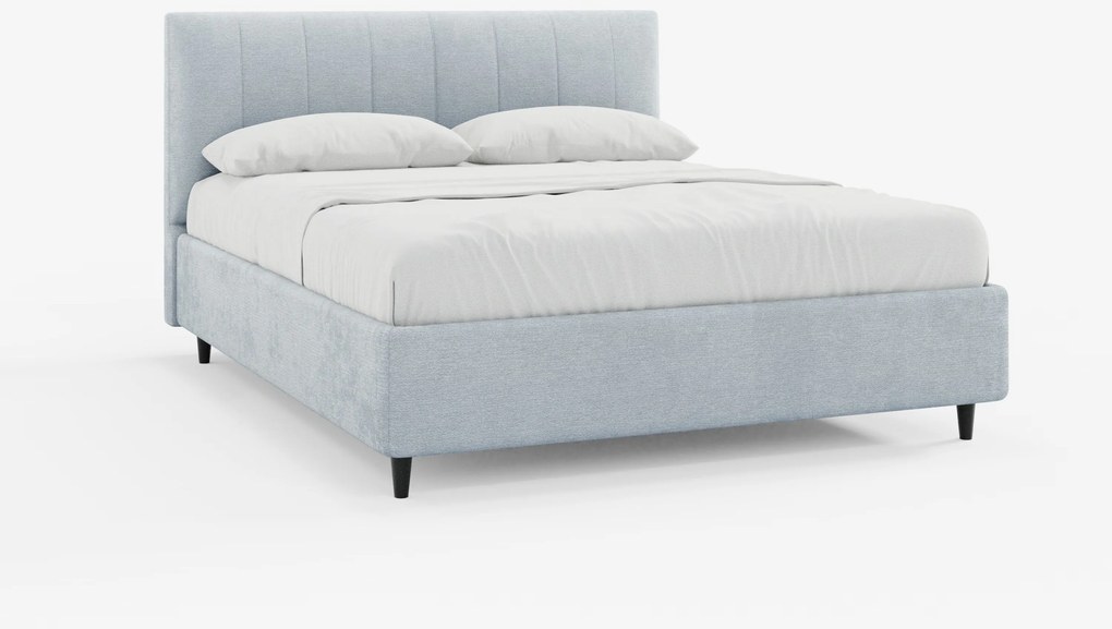 ONYX letto imbottito con vano contenitore e testiera verticale in tessuto certificato Oeko-Tex®
