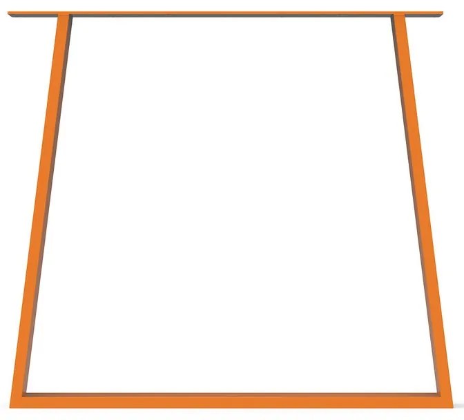Gamba per mobili trapezoidale STEELMI Trap in acciaio arancione lucido L 80 x P 8 x H 71 cm