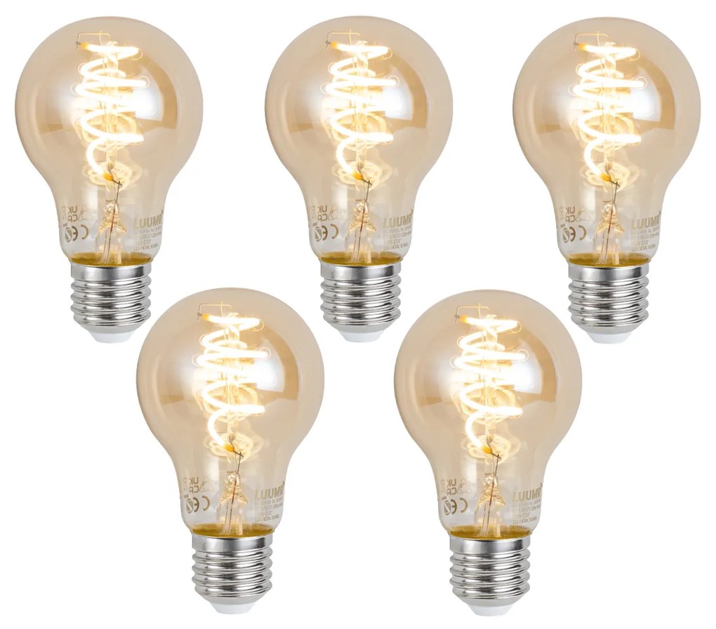 Set di 5 lampadine LED E27 dimmerabili Smart A60 ambra 4,9W 320 lm 2500K Zigbee