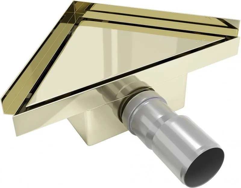Mexen Flat-T M13 scarico a pavimento triangolare 20 x 20 cm, oro - 1510320