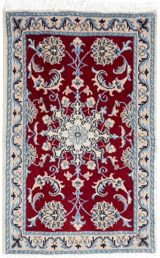 Nain Tappeto persiano 60 x 90 Rosso (Iran) Annodato A Mano