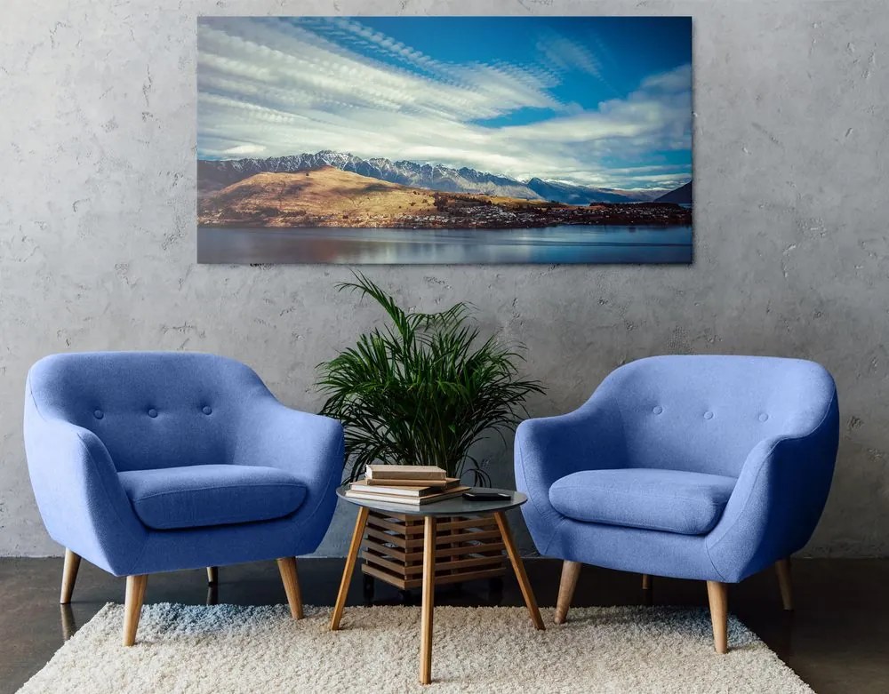 Quadro su tela – Sole al tramonto sopra il lago