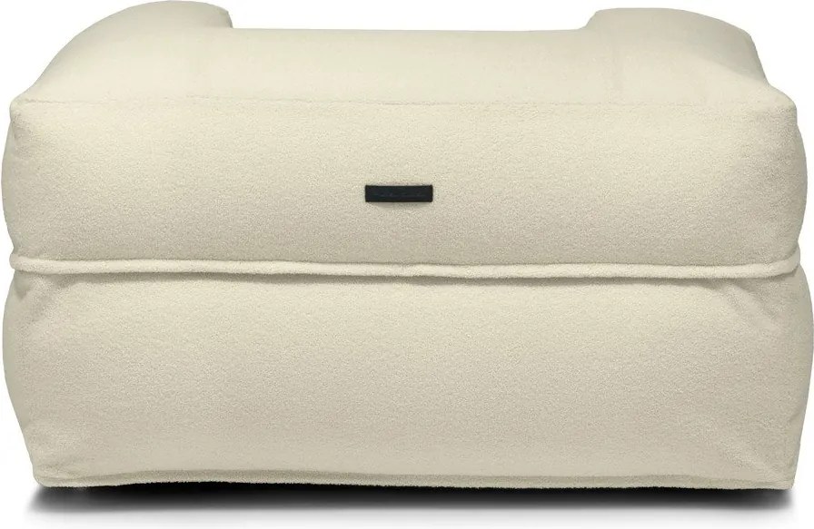 Puof a sacco color crema con rivestimento in bouclé MooG – SLOWDOWN