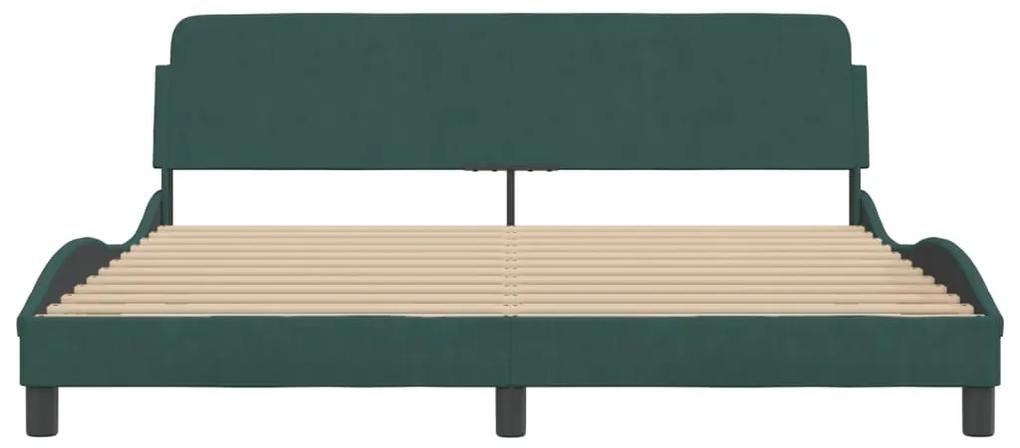Giroletto con testiera verde scuro 180x200 cm in velluto
