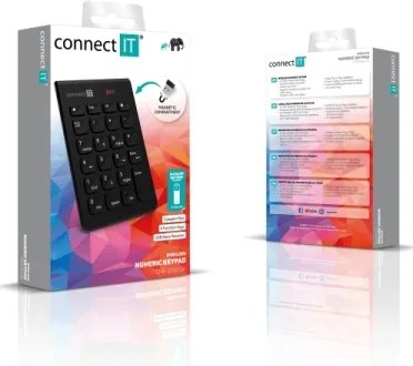 CONNECT IT CKB-0062-BK - Tastierino numerico senza fili 1xAAA nero