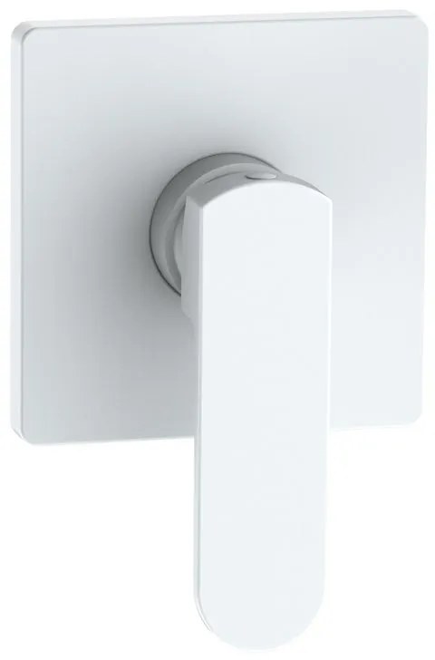 Rubinetto per doccia getto laminare cristallino ad incasso monocomando Zefir bianco opaco AQUASANIT