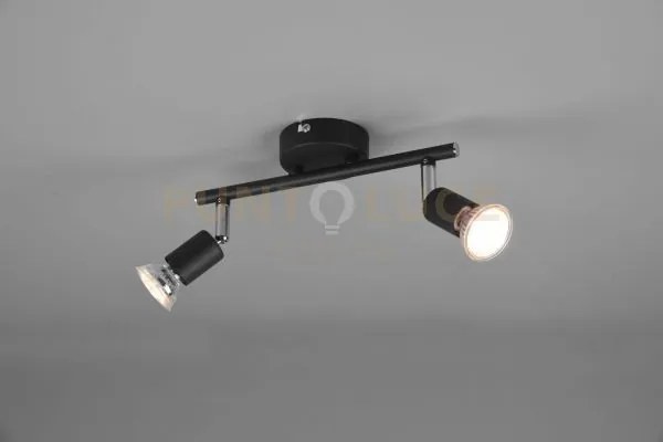 Paris senza lampadina barra 2 luci nero attacco gu10 l. 25cm