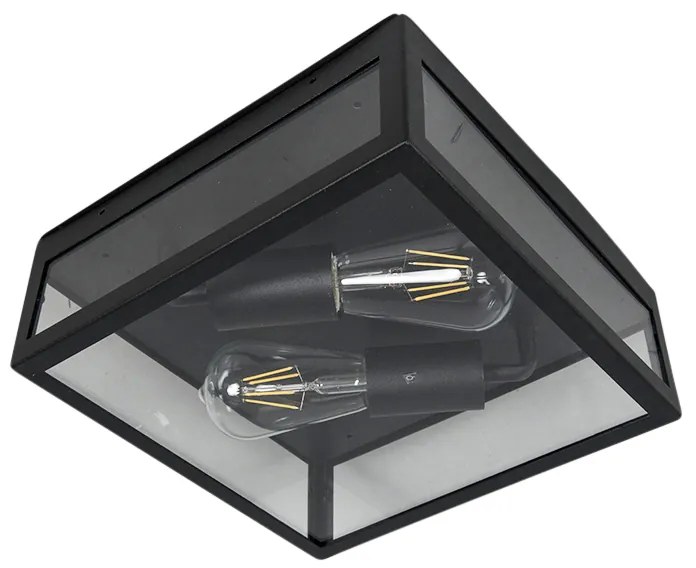 Plafoniera da esterno industriale smart nera incl. 2 WiFi ST64 - Rotterdam