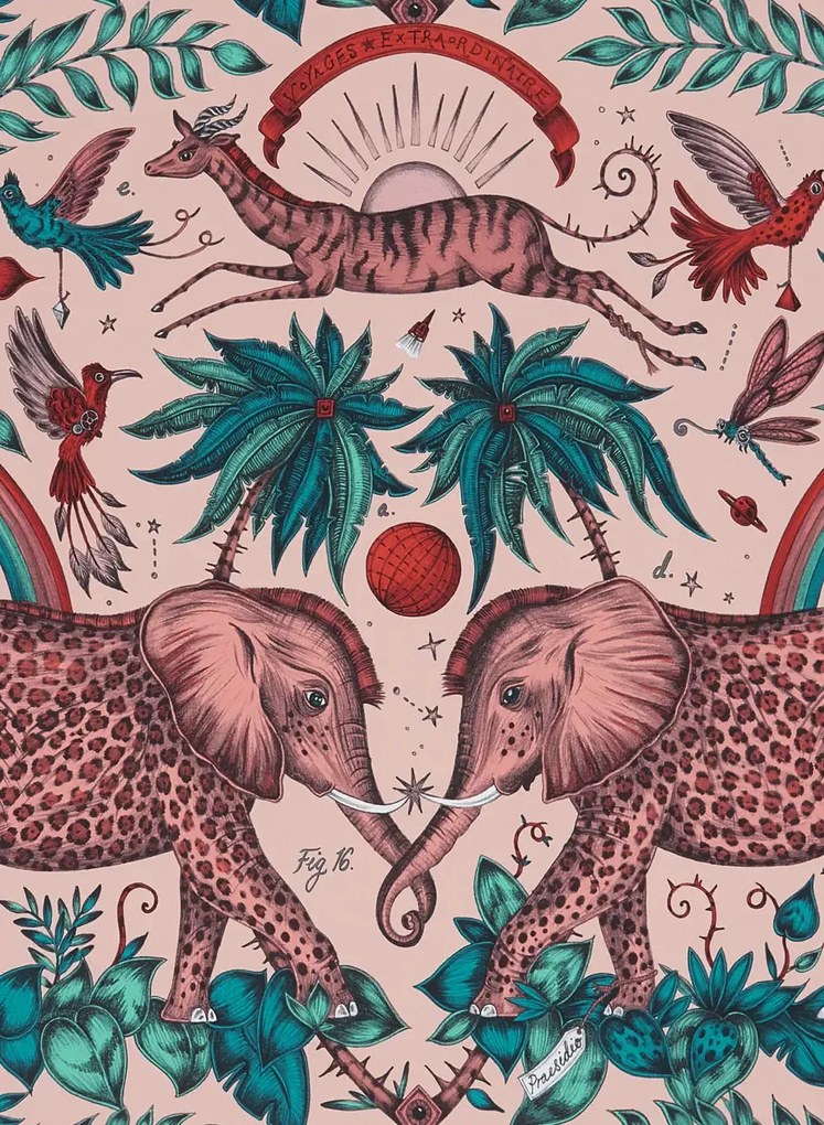 Clarke & Clarke Carta da parati Zambezi - Pink