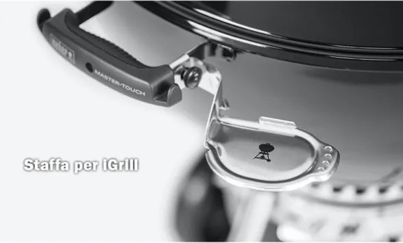 Master Touch E-5750 Weber Barbecue A Carbone 57 Cm Con Coperchio E Termometro Nero