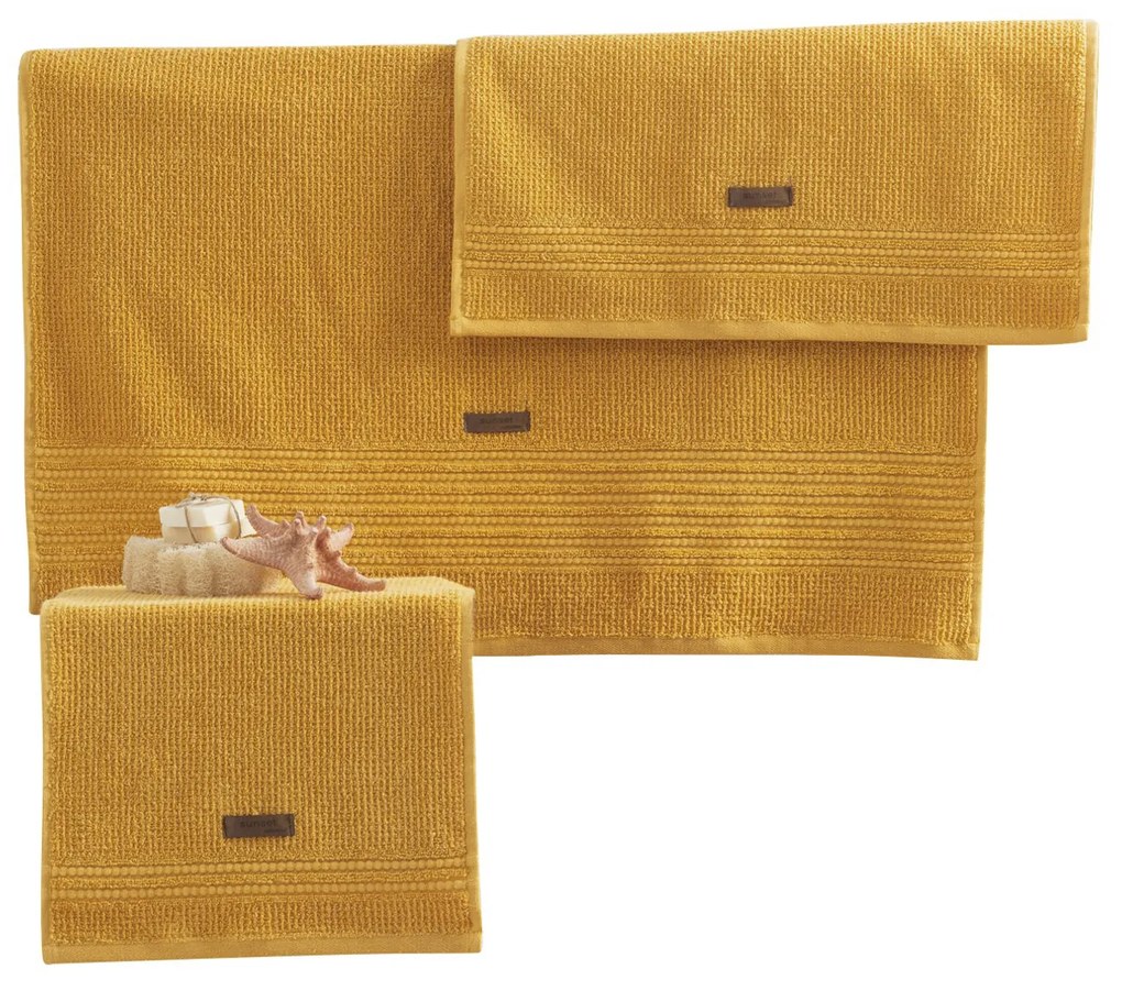 Set 3 asciugamani bagno cotone Wellness giallo