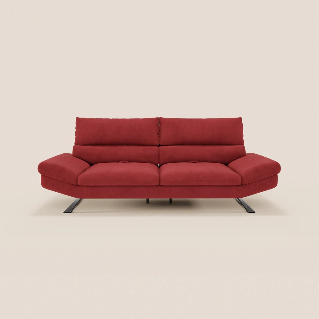 Eclipse Divano dal design moderno 2 e 3 posti con schienali traslanti - piedini alti in elegante microfibra smacchiabile T11