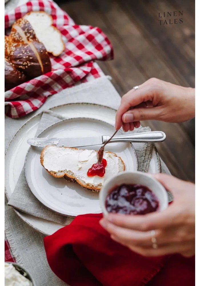 Asciugamano di lino 45x65 cm Red Gingham - Linen Tales
