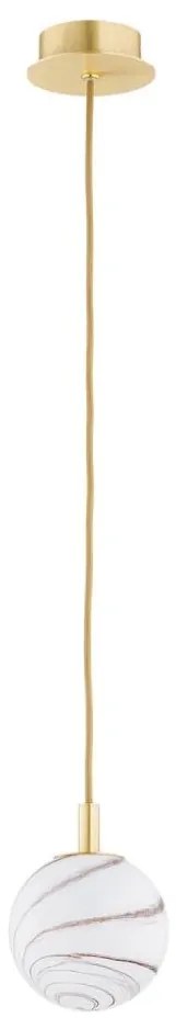 Argon 8450 - Lampadario a sospensione con filo ALMIROS 1xE14/7W/230V diametro 12 cm alabastro oro