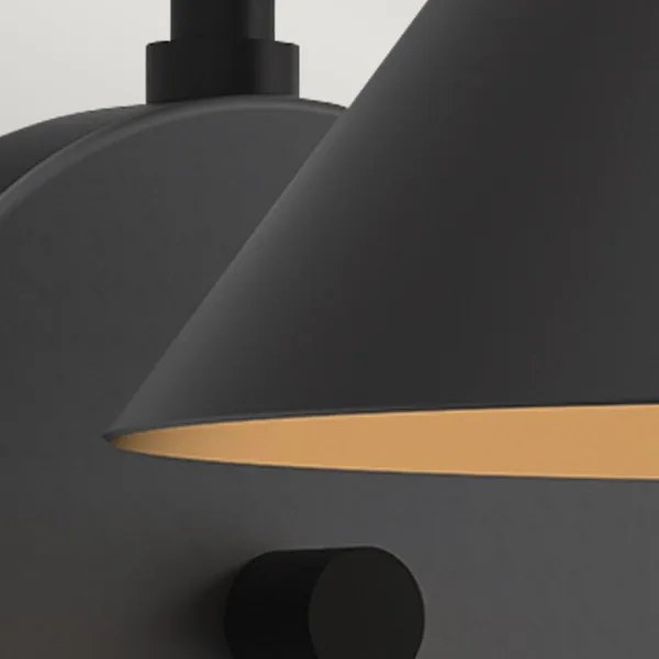 Alora Mood ALM-REMYCK-1WB-BK - Lampada da parete REMYCK 1xE27/60W/230V nera