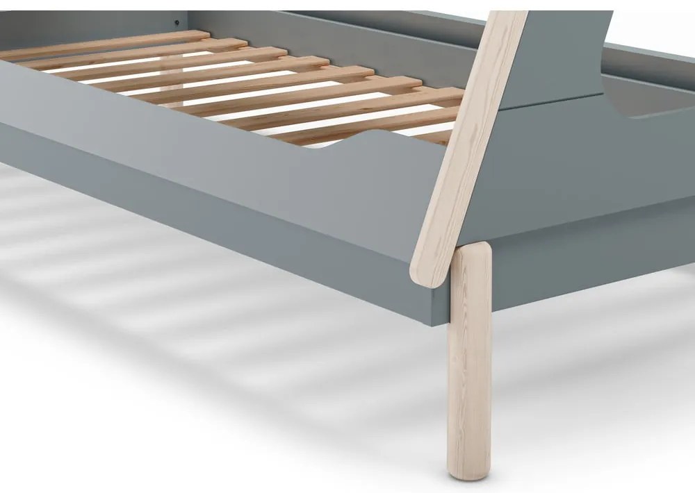 Letto per bambini in legno di pino color petrolio 90x190 cm Nora - Marckeric