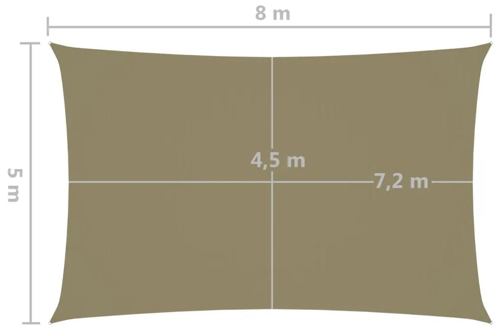 Parasole a Vela Oxford Rettangolare 5x8 m Beige