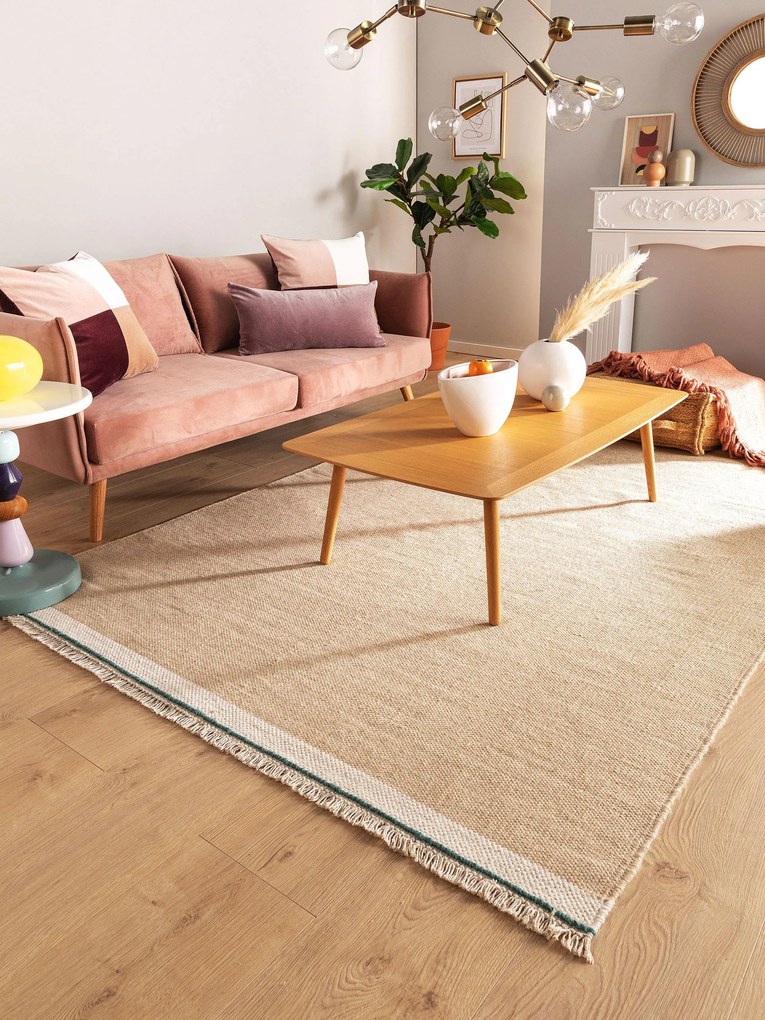 benuta Pop Tappeto di lana Karla Beige 160x230 cm - Tappeto fibra naturale