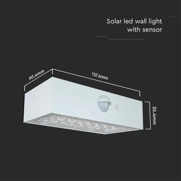 Applique a LED solare con sensore LED/3W/3,7V 3000K/4000K IP65 bianco