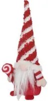 Gnomo Natale fermaporta 26 cm righe rosso bianco