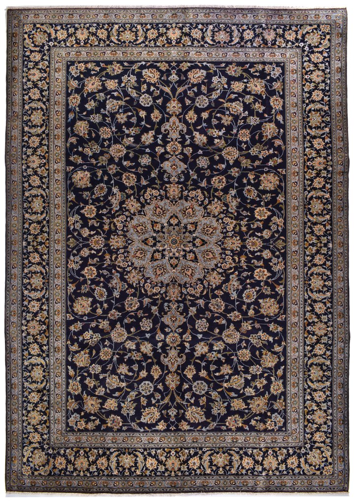 Kashan Tappeto persiano 410 x 280 Blu (Iran) Annodato A Mano
