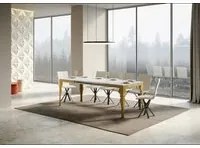 Tavolo allungabile 90x120/380 cm Paxon Evolution telaio Oro - Quercia Natura