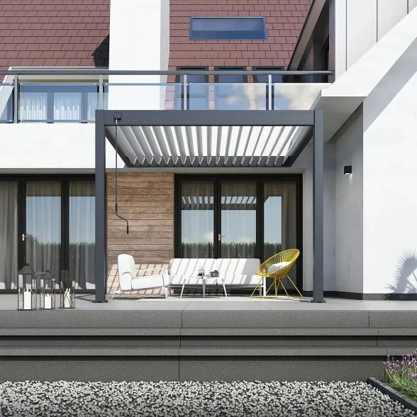 Pergola bioclimatica Ombréa addossata 3x3M in alluminio