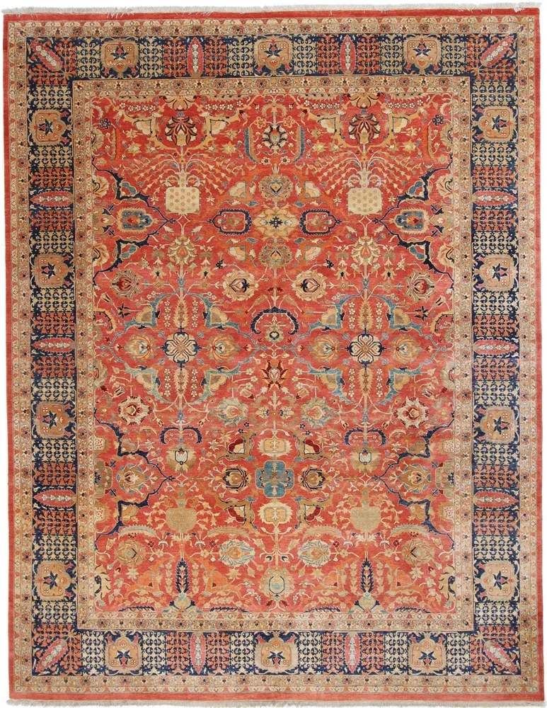 Tabriz Tappeto orientale 360x280 Blu (Pakistan) Annodato A Mano