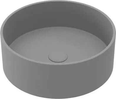 Lavabo da appoggio Kros tondo in ceramica grigio piletta non inclusa