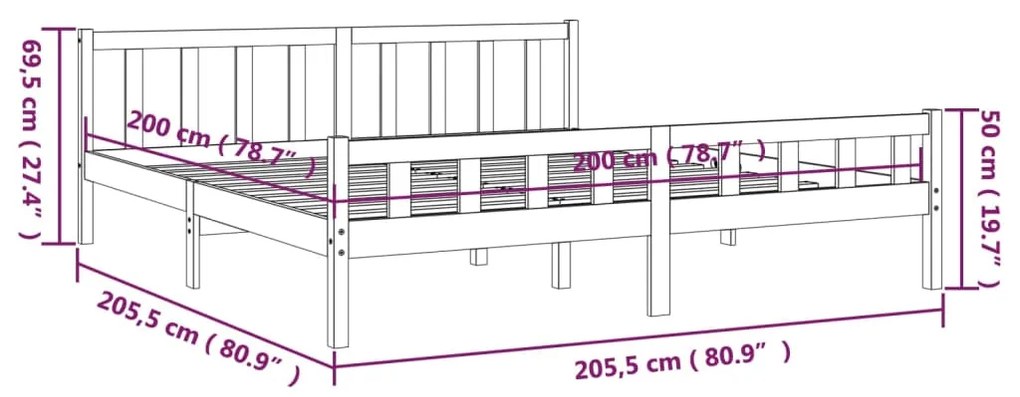 Giroletto Grigio in Legno Massello 200x200 cm