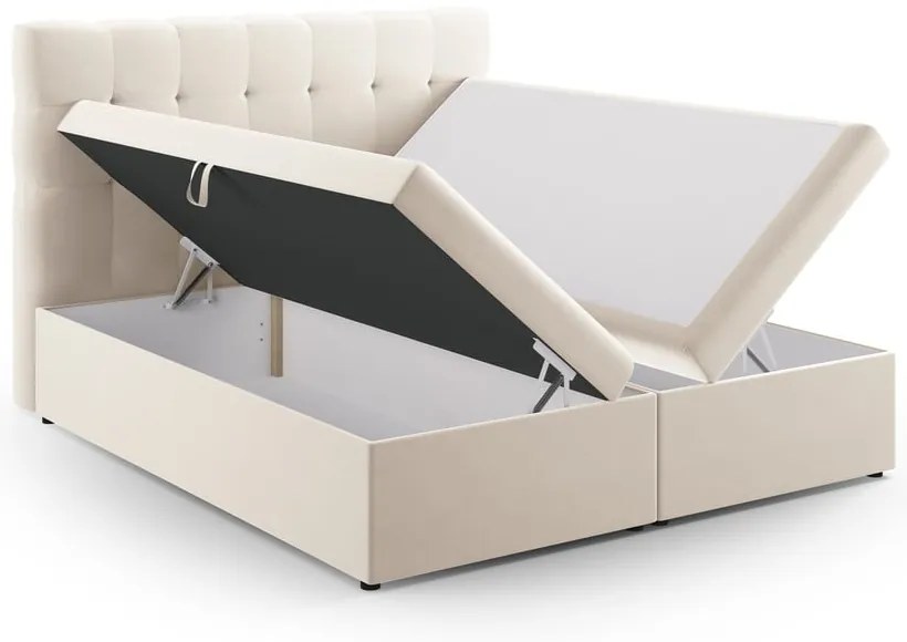 Letto boxspring beige con contenitore 160x200 cm Bali - Cosmopolitan Design