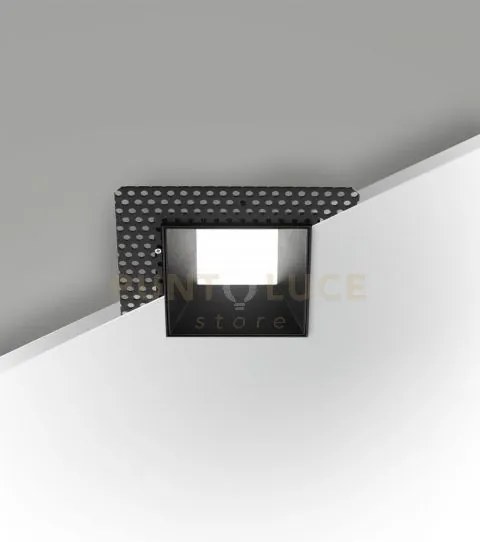 Kris faretto incasso quadrato a raso nero 3000k 930lm 8w dimmerabile