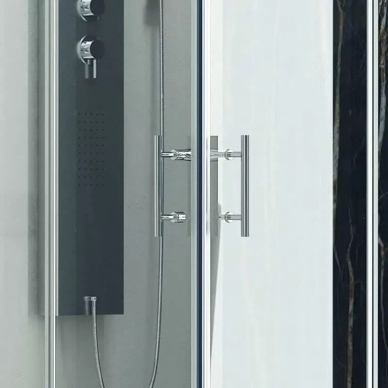Kamalu - Box doccia 90x80 ad angolo 2 ante scorrevoli trasparente KF1000