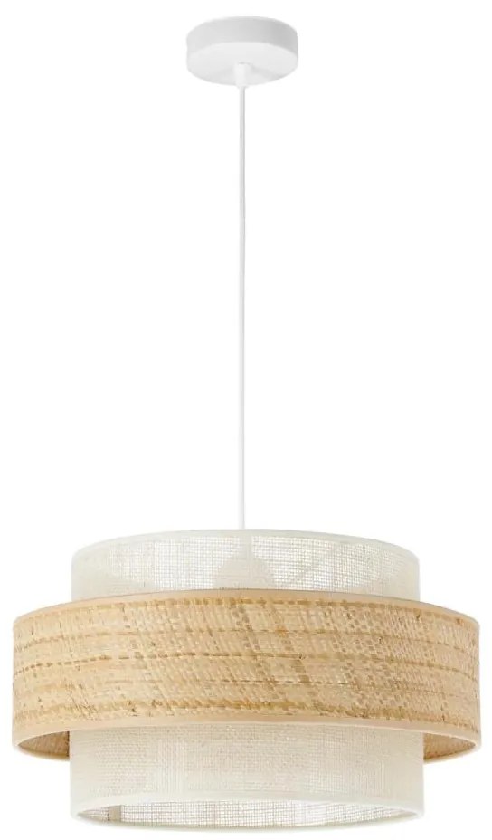 Lampadario su cavo BOHO 1xE27/60W/230V Ø 40 cm iuta/crema